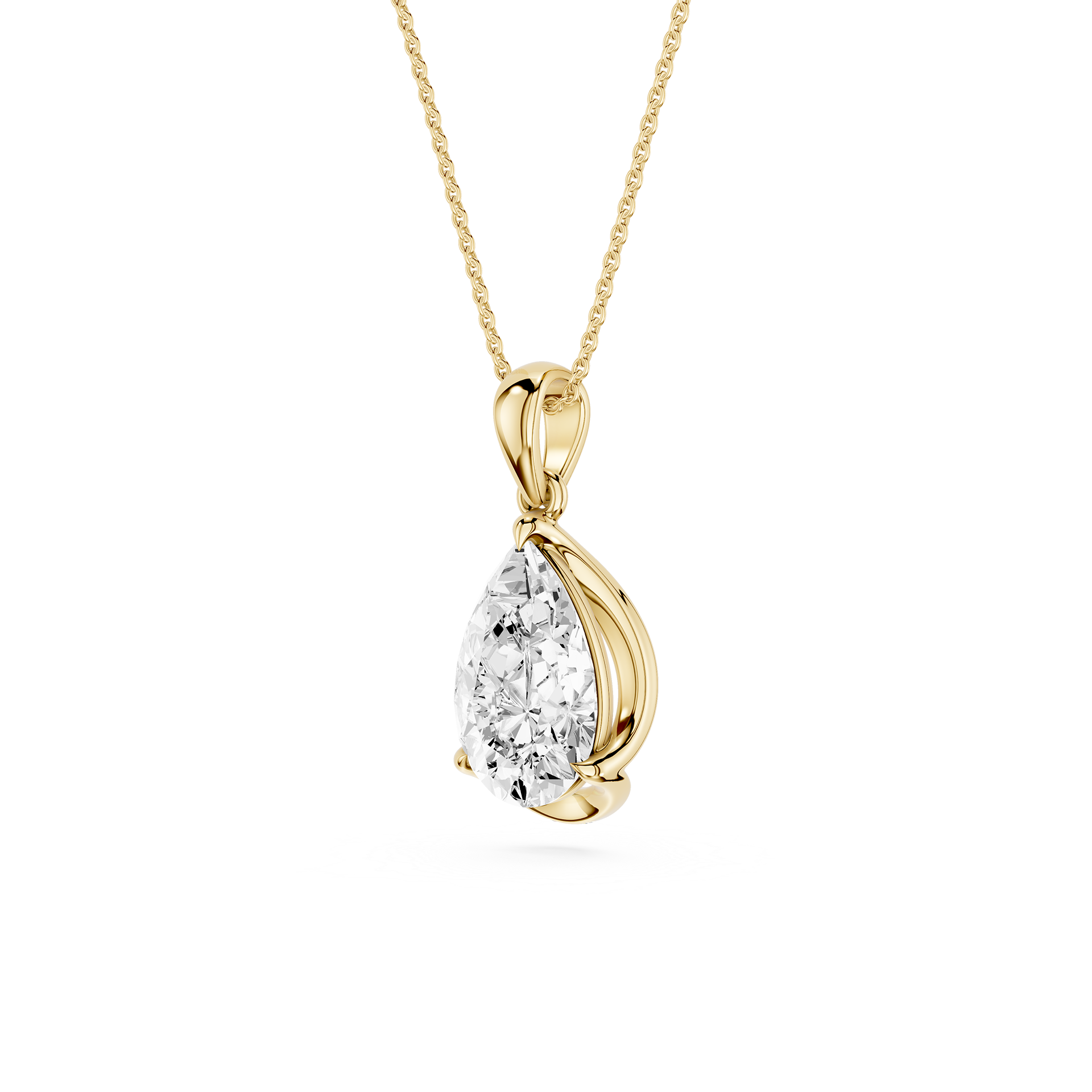 Pear Cut Lab Grown Diamond Solitaire Pendant