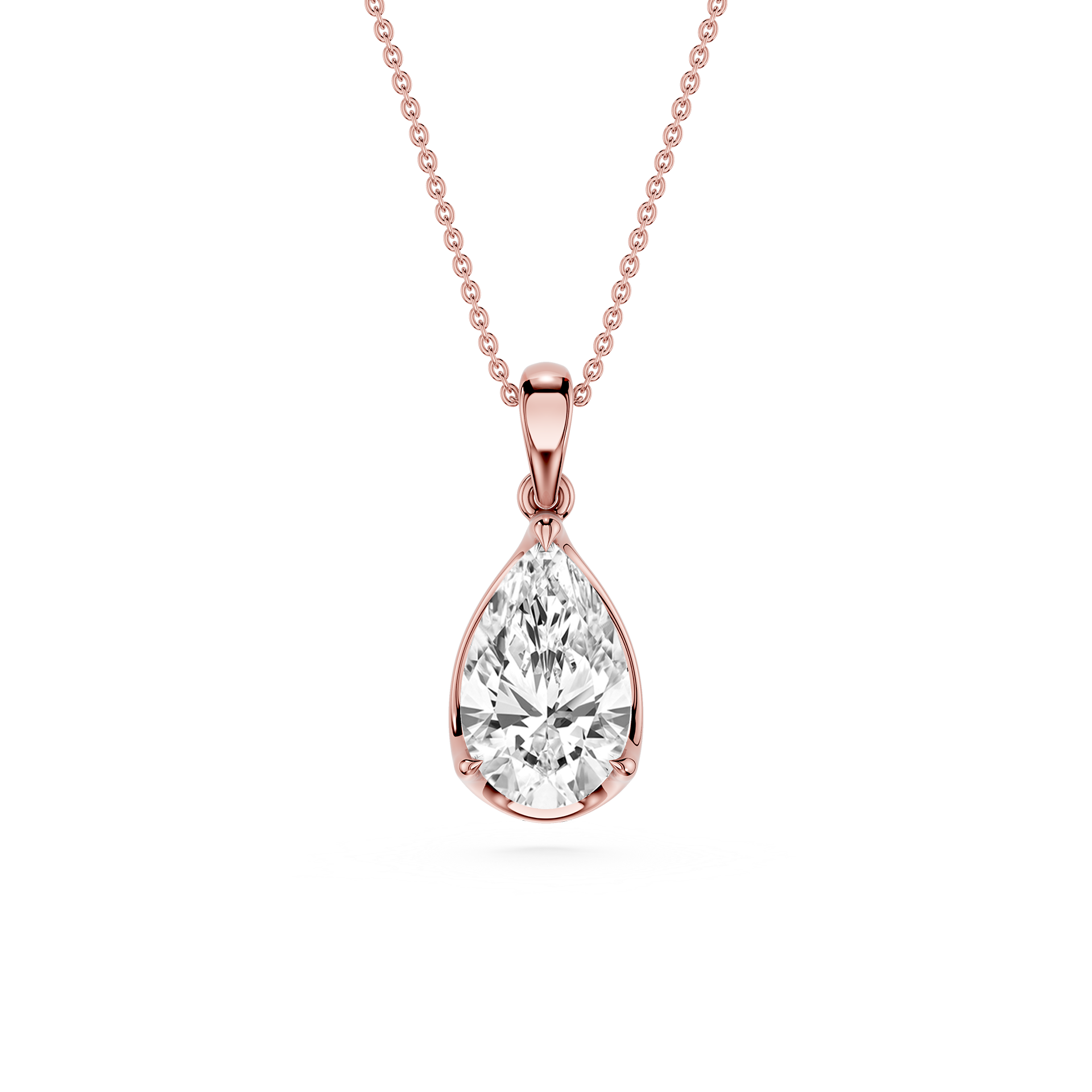 Pear Cut Lab Grown Diamond Solitaire Pendant