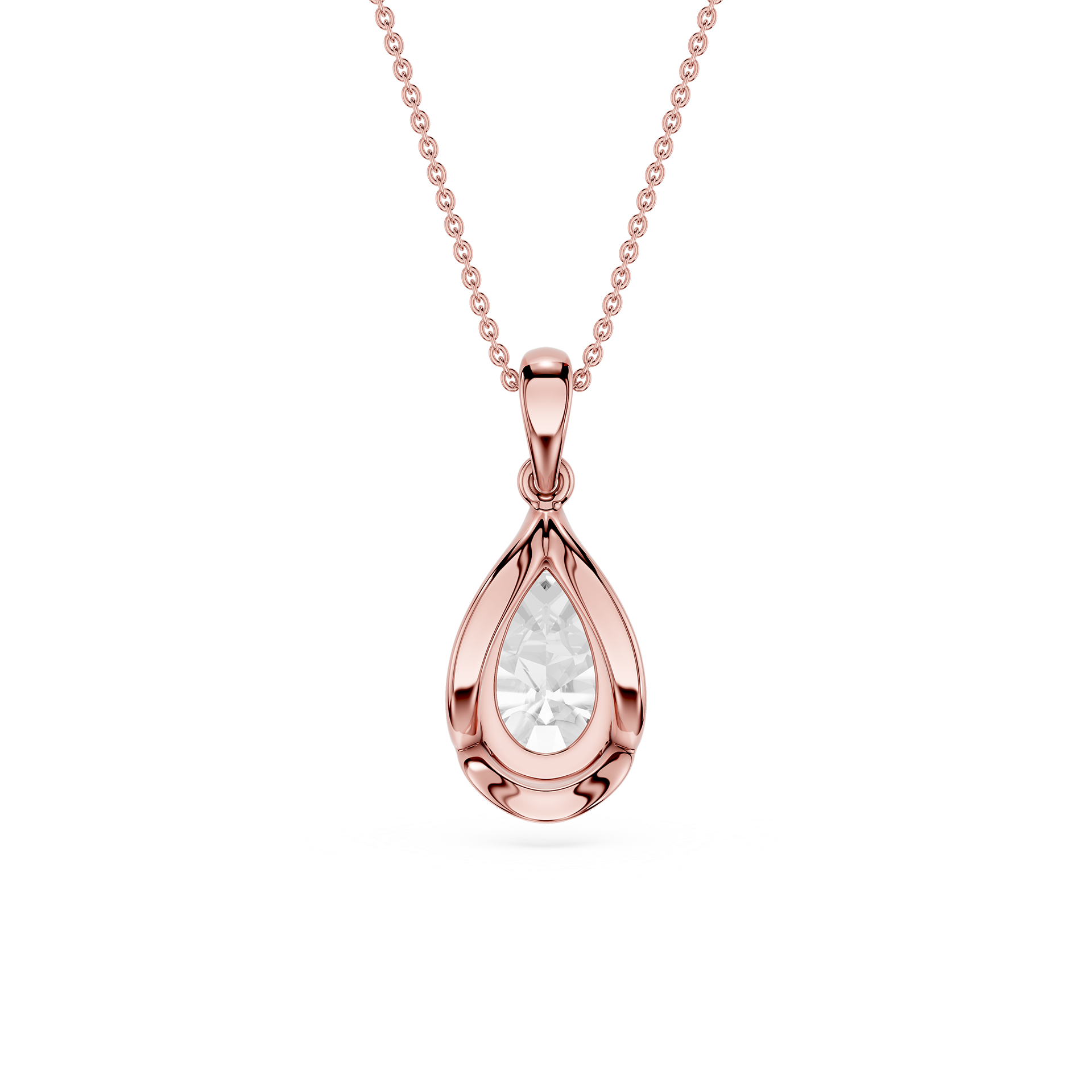 Pear Cut Lab Grown Diamond Solitaire Pendant