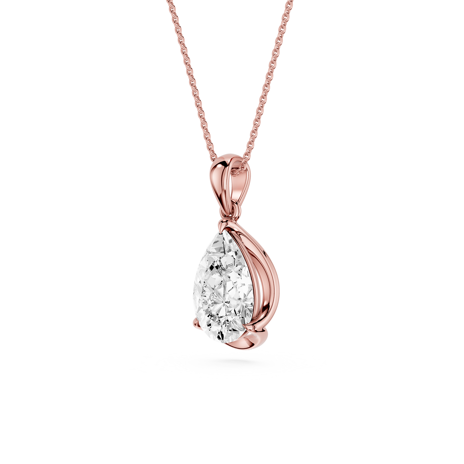 Pear Cut Lab Grown Diamond Solitaire Pendant