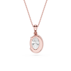 Oval Cut Lab Grown Diamond Crescent Pendant
