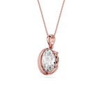 Oval Cut Lab Grown Diamond Crescent Pendant