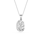 Oval Cut Lab Grown Diamond Crescent Pendant