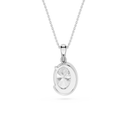 Oval Cut Lab Grown Diamond Crescent Pendant