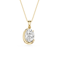 Oval Cut Lab Grown Diamond Crescent Pendant