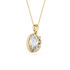Oval Cut Lab Grown Diamond Crescent Pendant