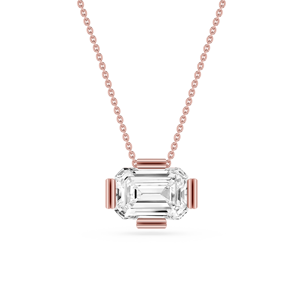 Emerald Cut Lab Grown Diamond Solitaire Pendant