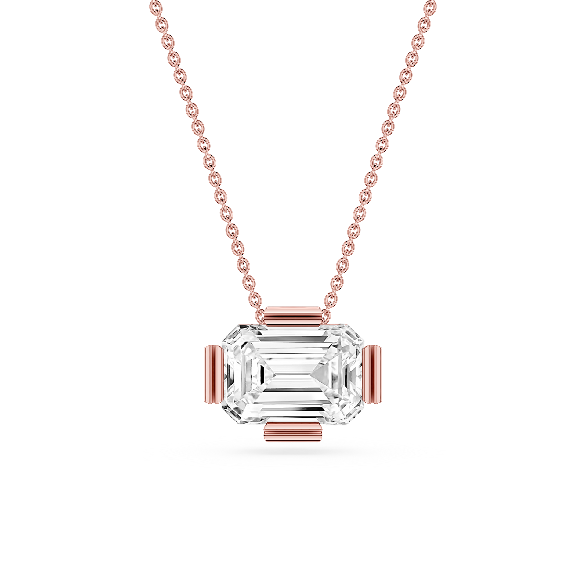 Emerald Cut Lab Grown Diamond Solitaire Pendant