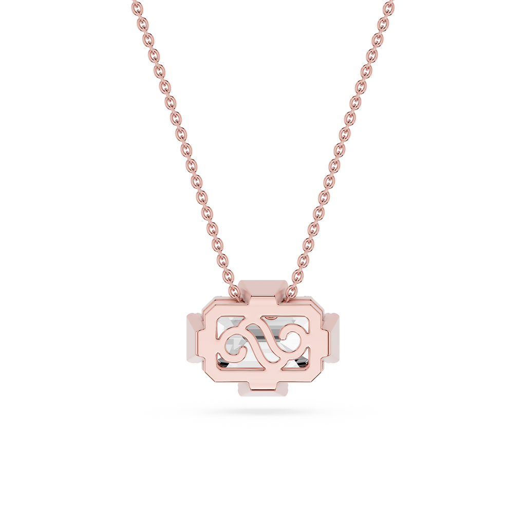 Emerald Cut Lab Grown Diamond Solitaire Pendant