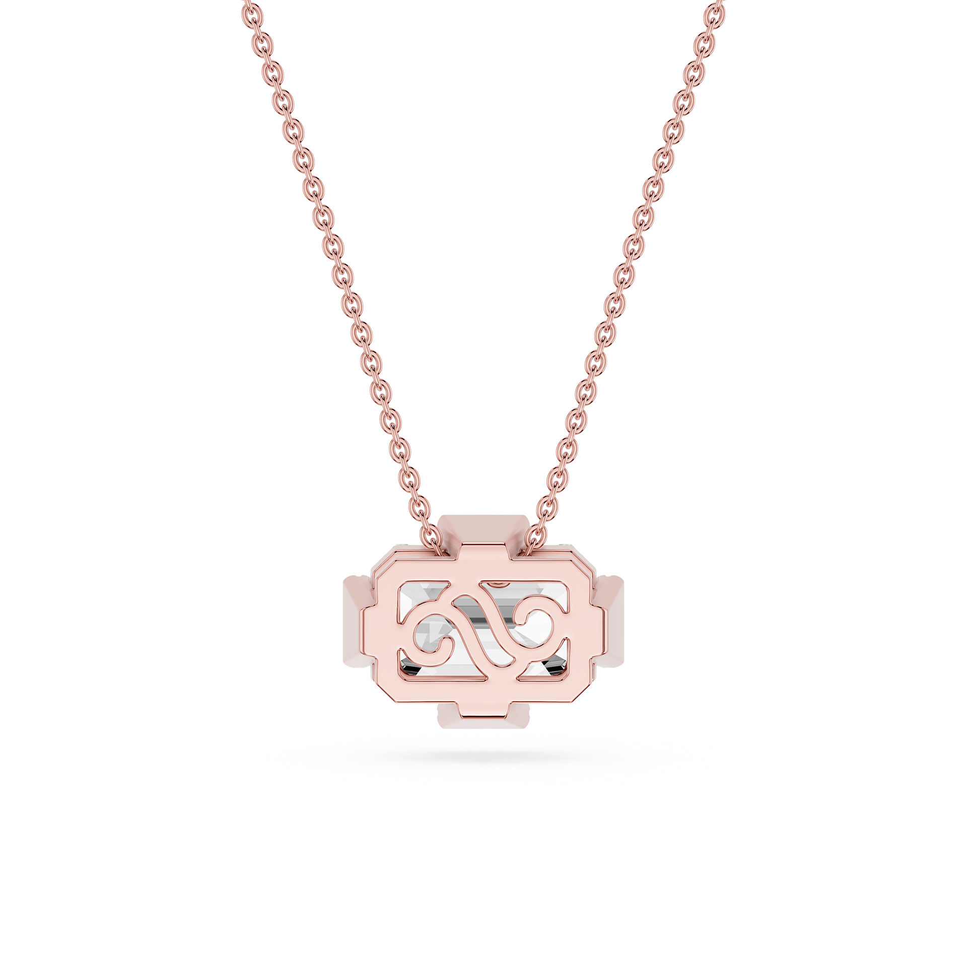 Emerald Cut Lab Grown Diamond Solitaire Pendant