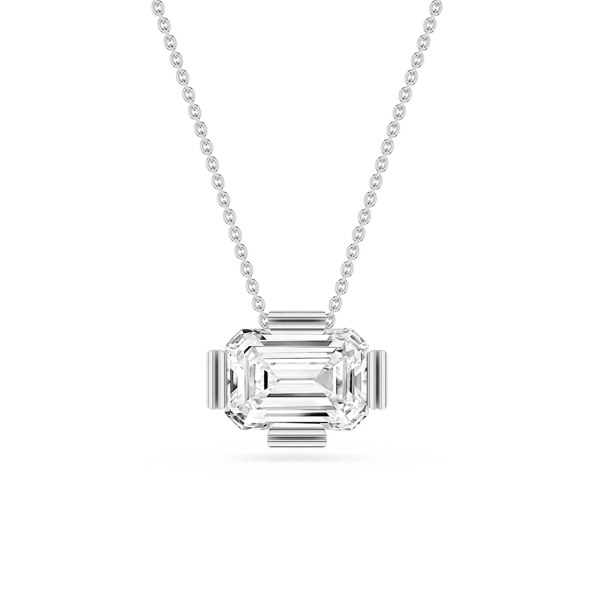 Emerald Cut Lab Grown Diamond Solitaire Pendant