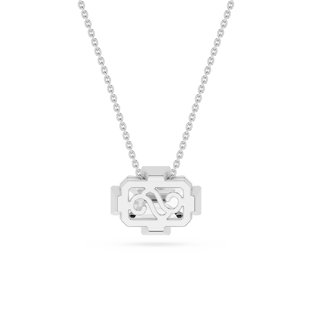 Emerald Cut Lab Grown Diamond Solitaire Pendant