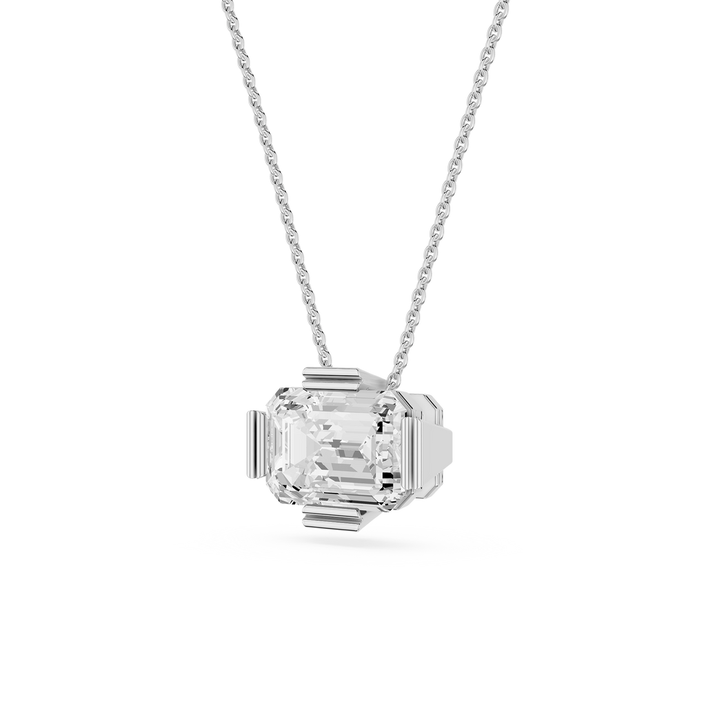 Emerald Cut Lab Grown Diamond Solitaire Pendant