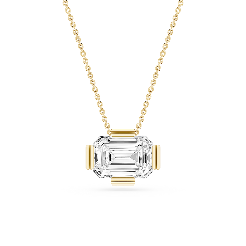 Emerald Cut Lab Grown Diamond Solitaire Pendant