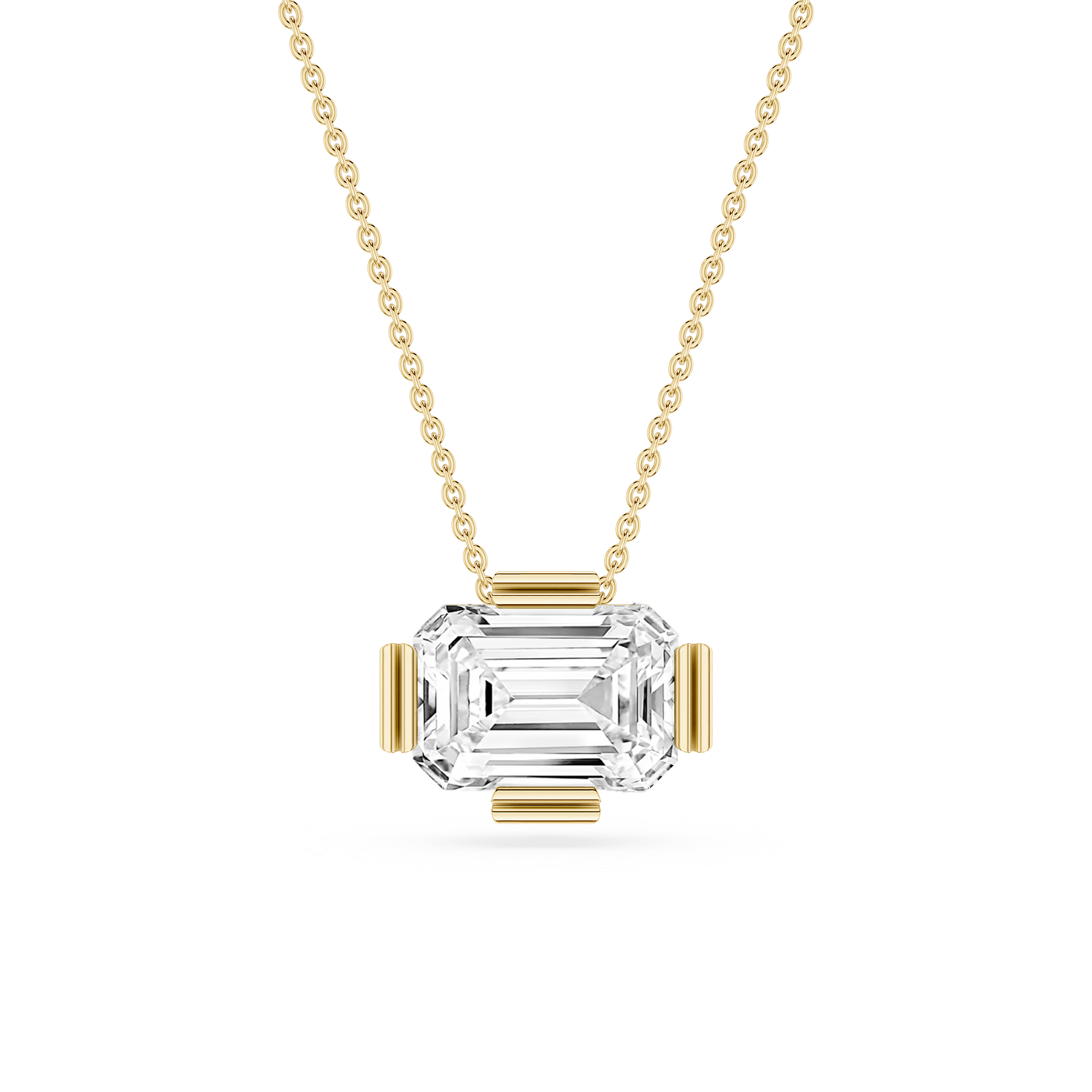 Emerald Cut Lab Grown Diamond Solitaire Pendant