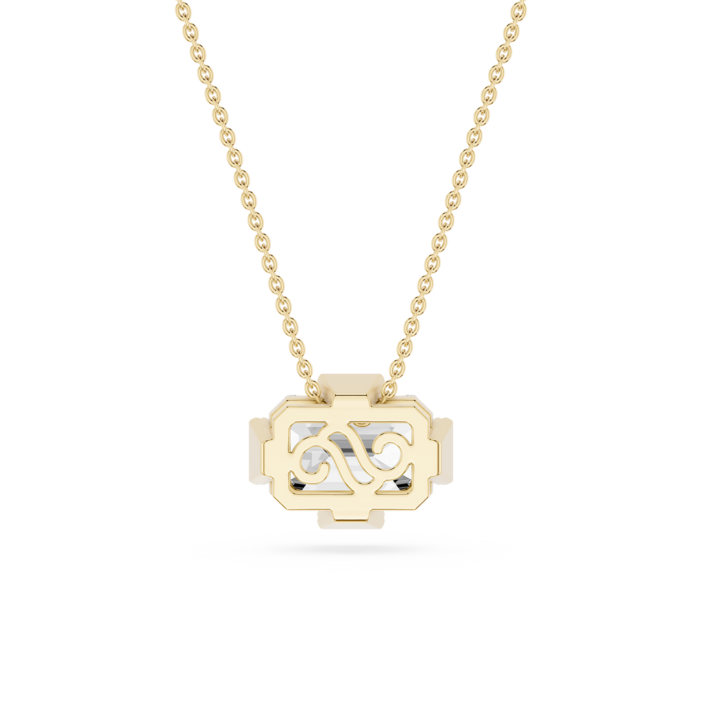 Emerald Cut Lab Grown Diamond Solitaire Pendant