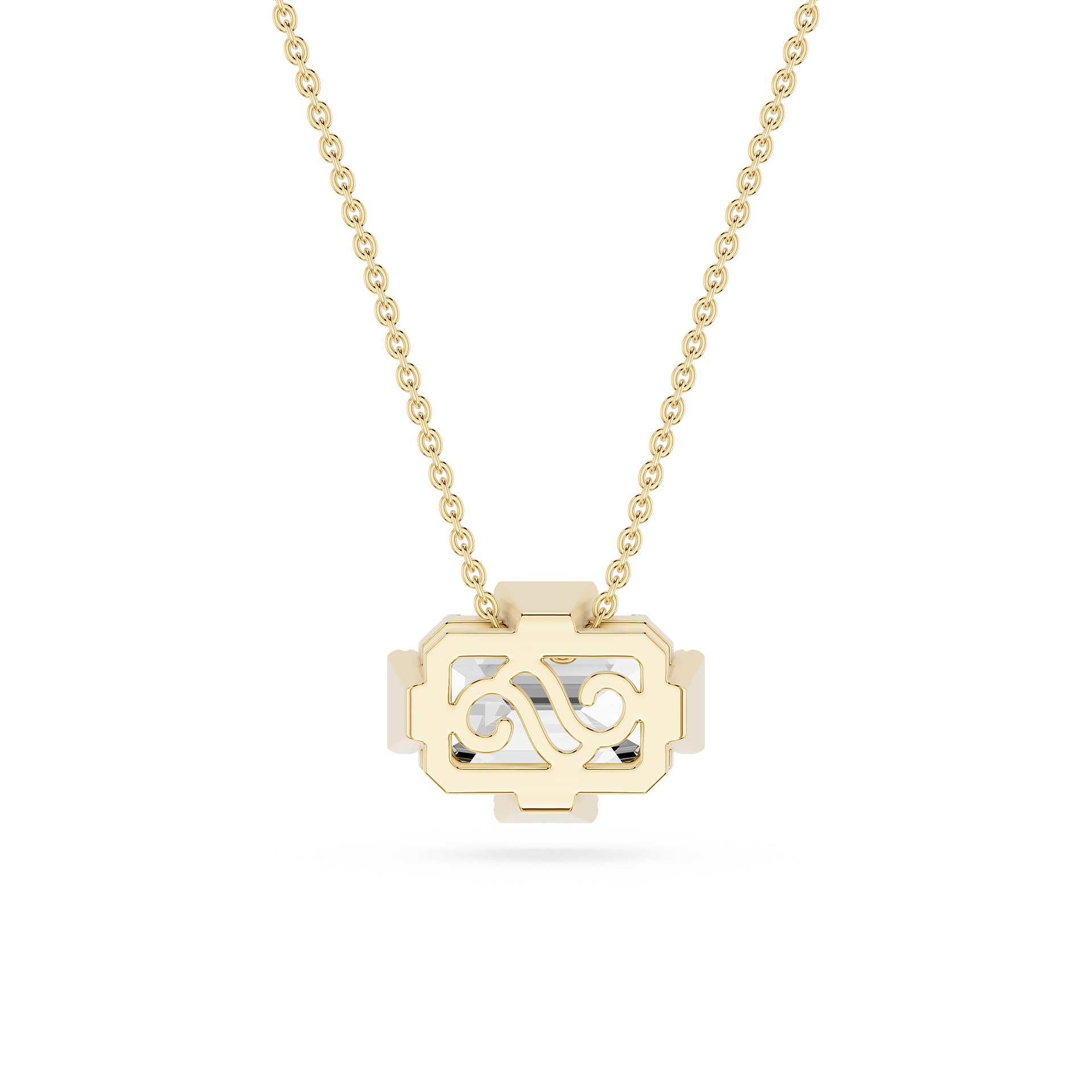 Emerald Cut Lab Grown Diamond Solitaire Pendant