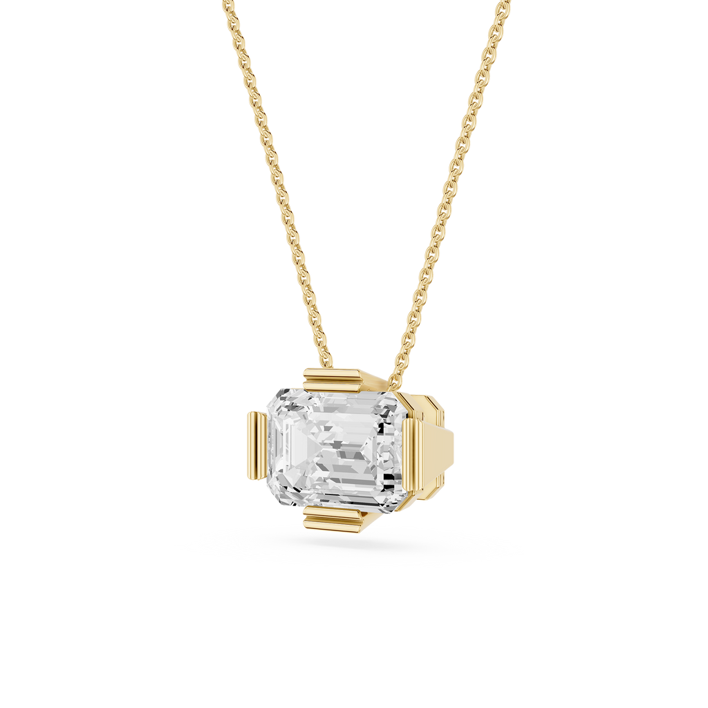 Emerald Cut Lab Grown Diamond Solitaire Pendant