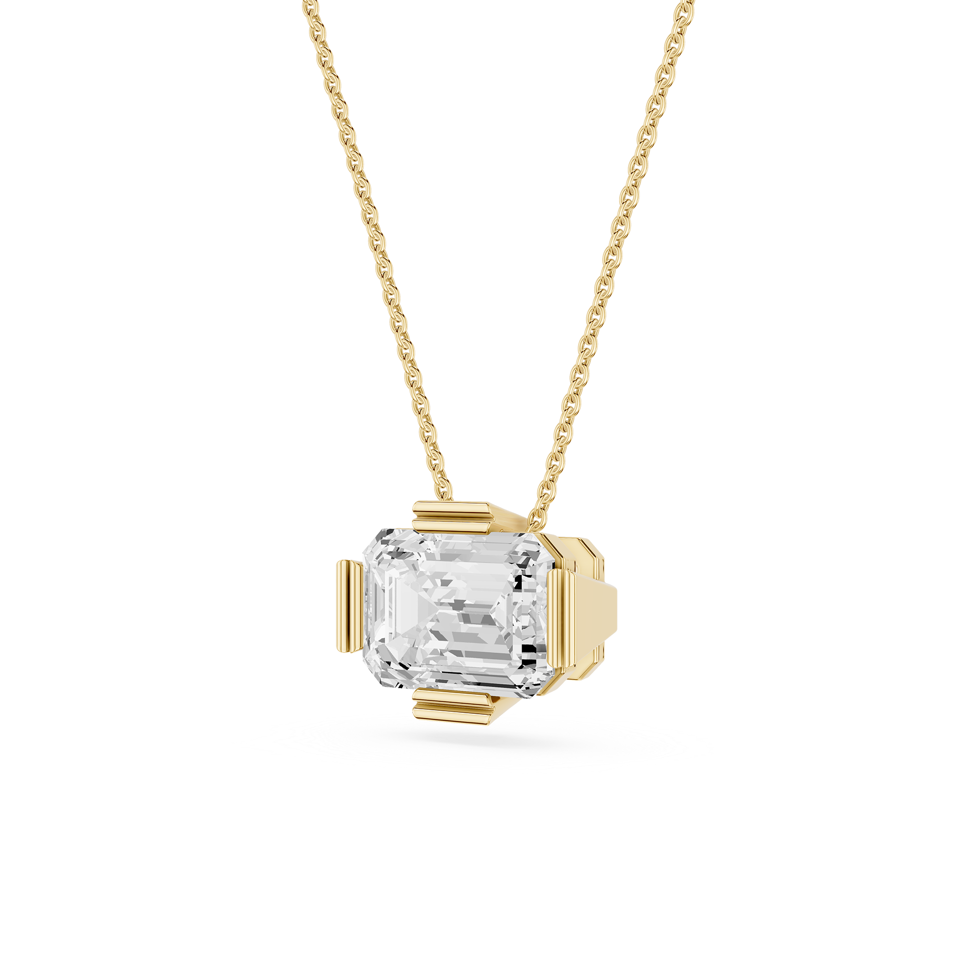 Emerald Cut Lab Grown Diamond Solitaire Pendant