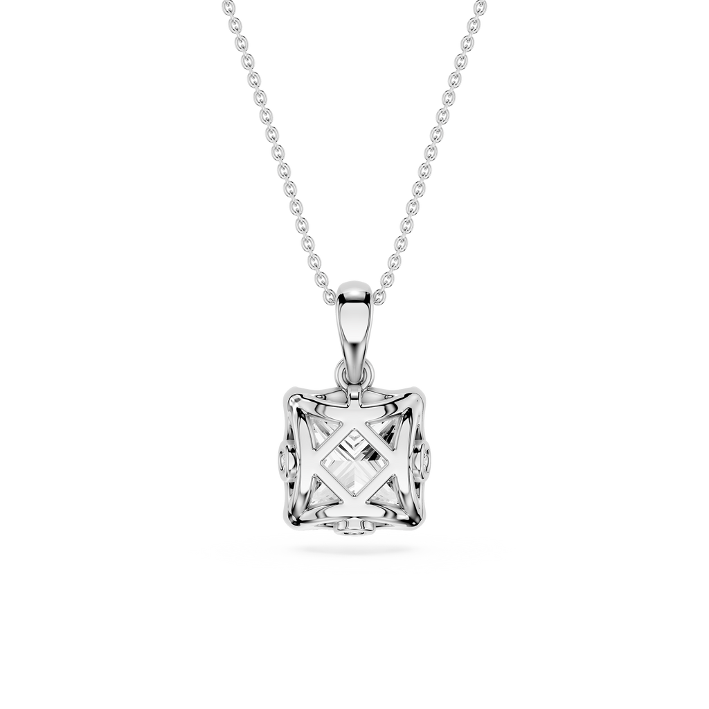 Princess Cut Lab Grown Diamond Solitaire Pendant