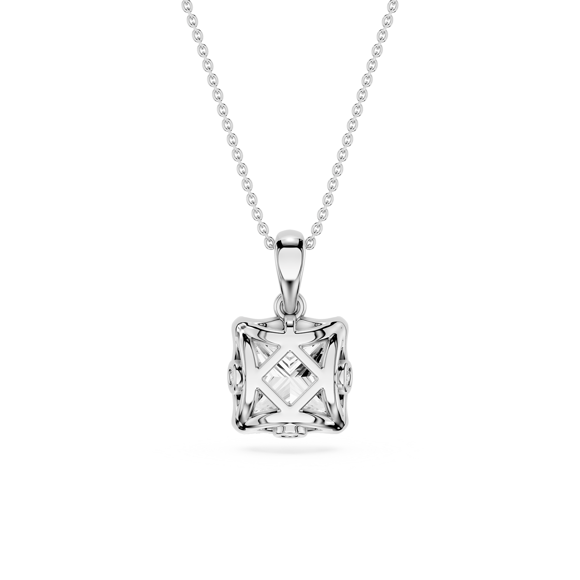 Princess Cut Lab Grown Diamond Solitaire Pendant