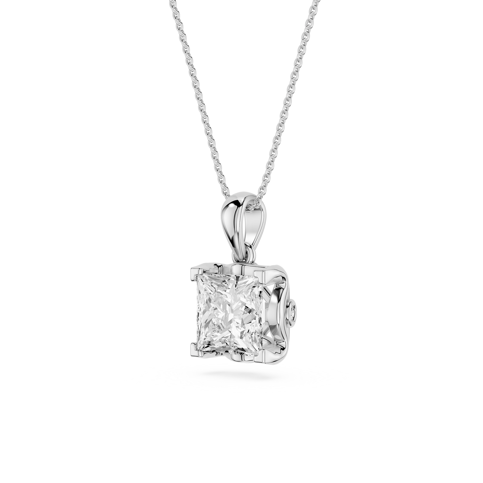 Princess Cut Lab Grown Diamond Solitaire Pendant