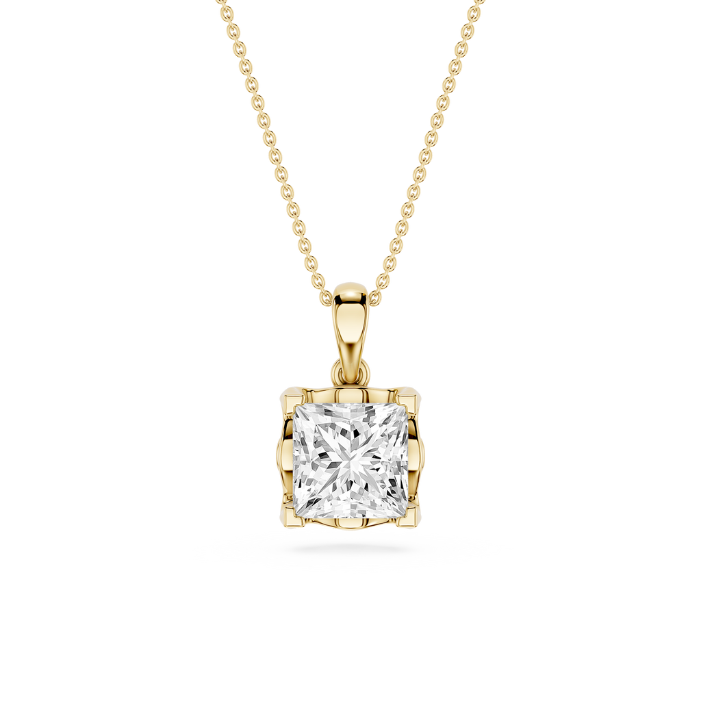 Princess Cut Lab Grown Diamond Solitaire Pendant
