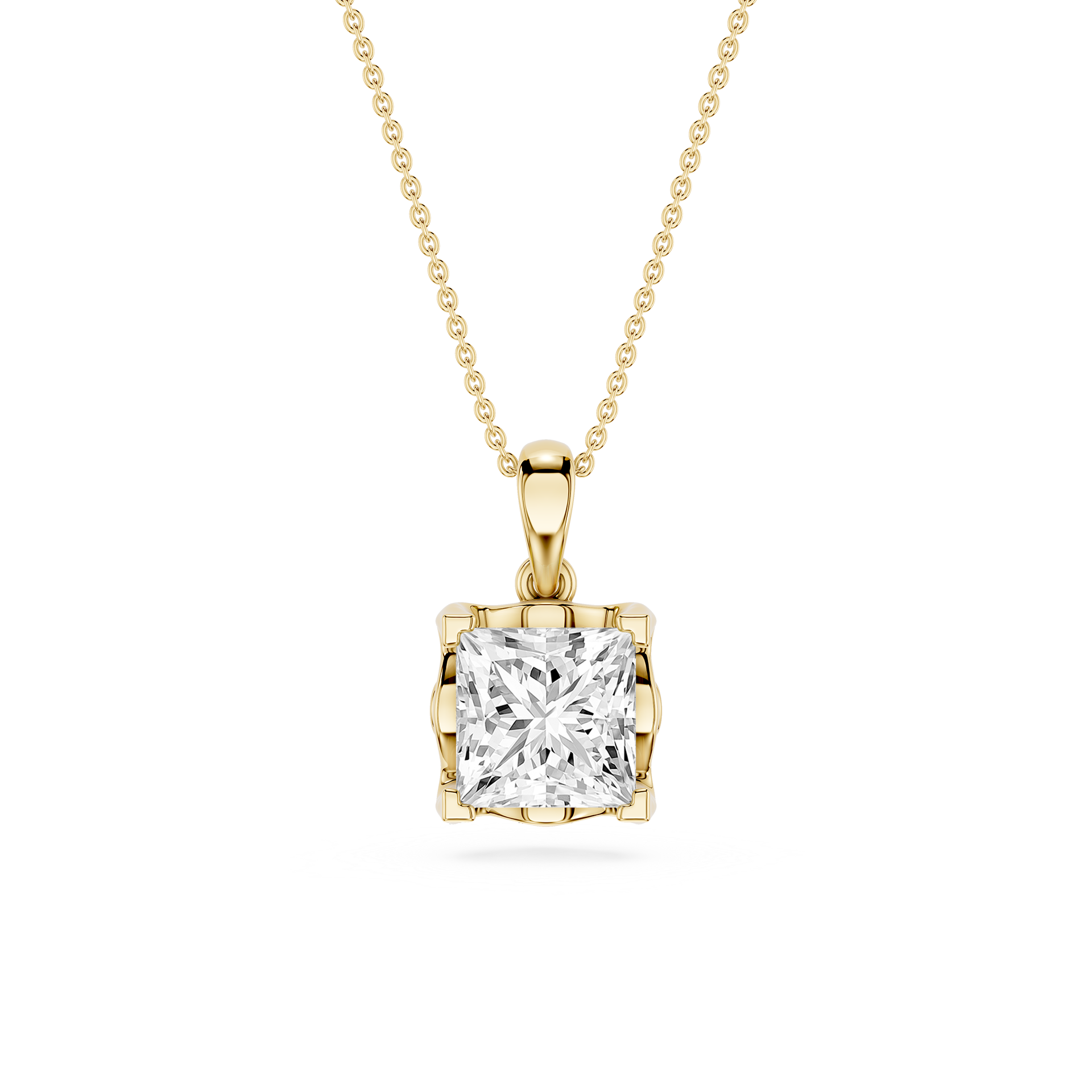 Princess Cut Lab Grown Diamond Solitaire Pendant