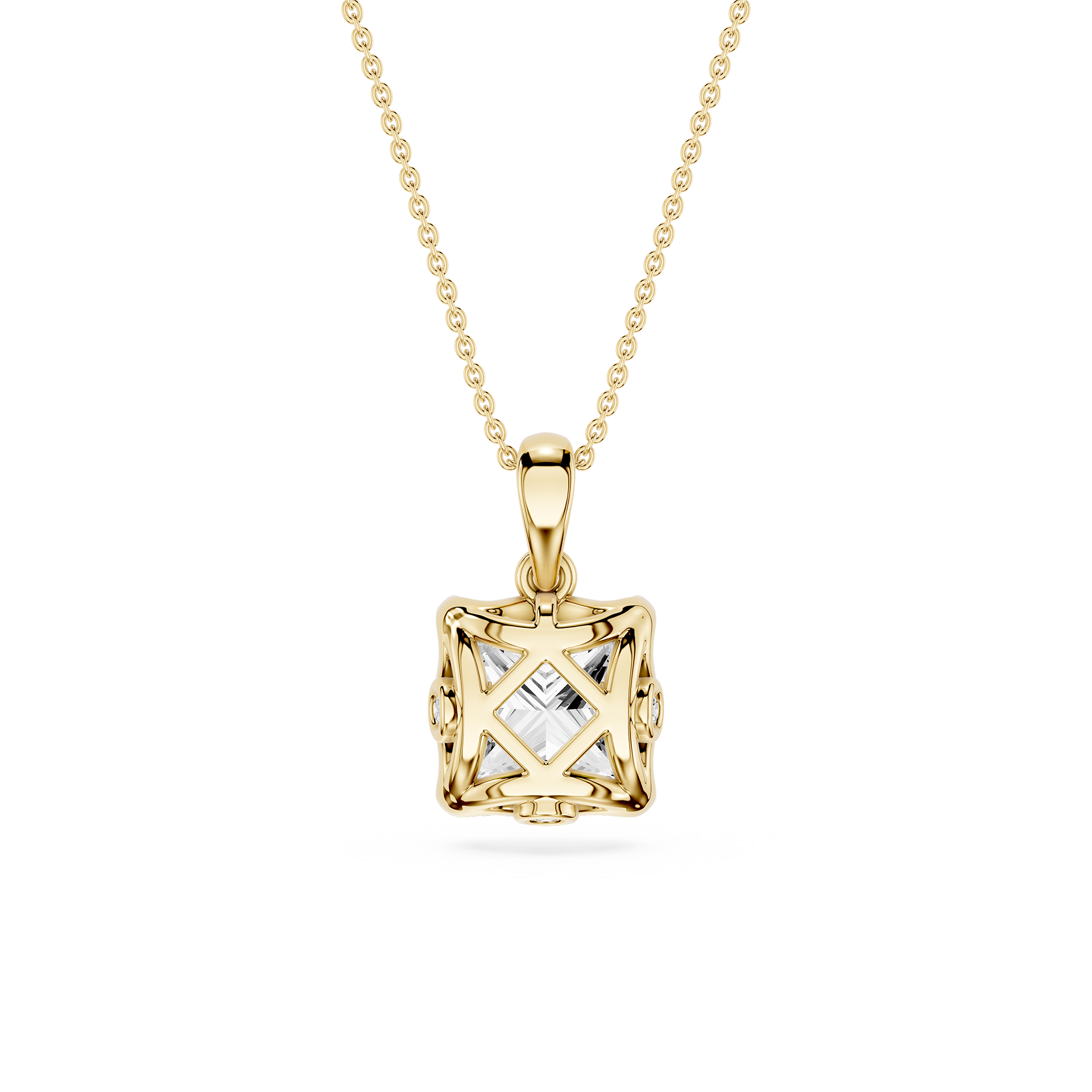 Princess Cut Lab Grown Diamond Solitaire Pendant