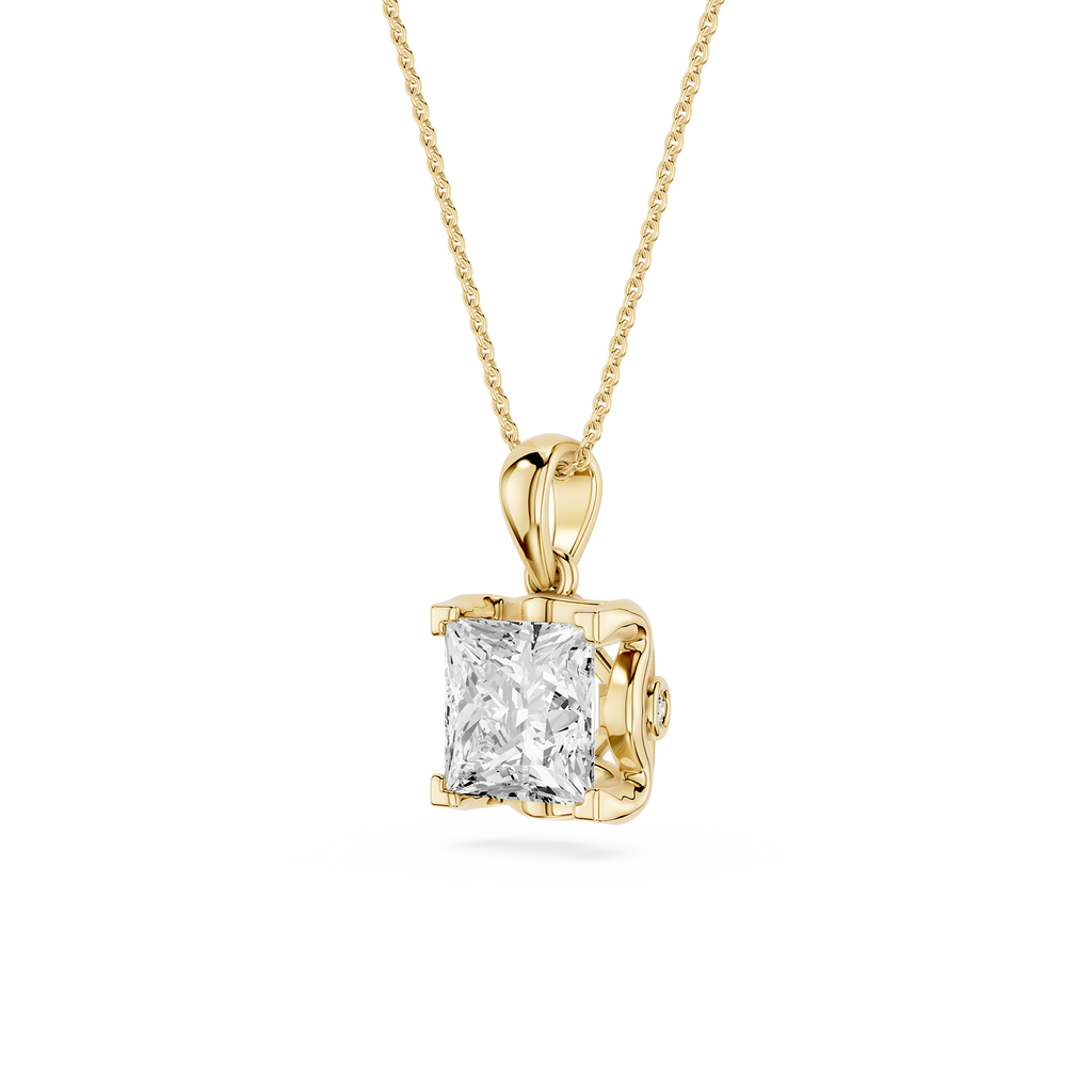 Princess Cut Lab Grown Diamond Solitaire Pendant
