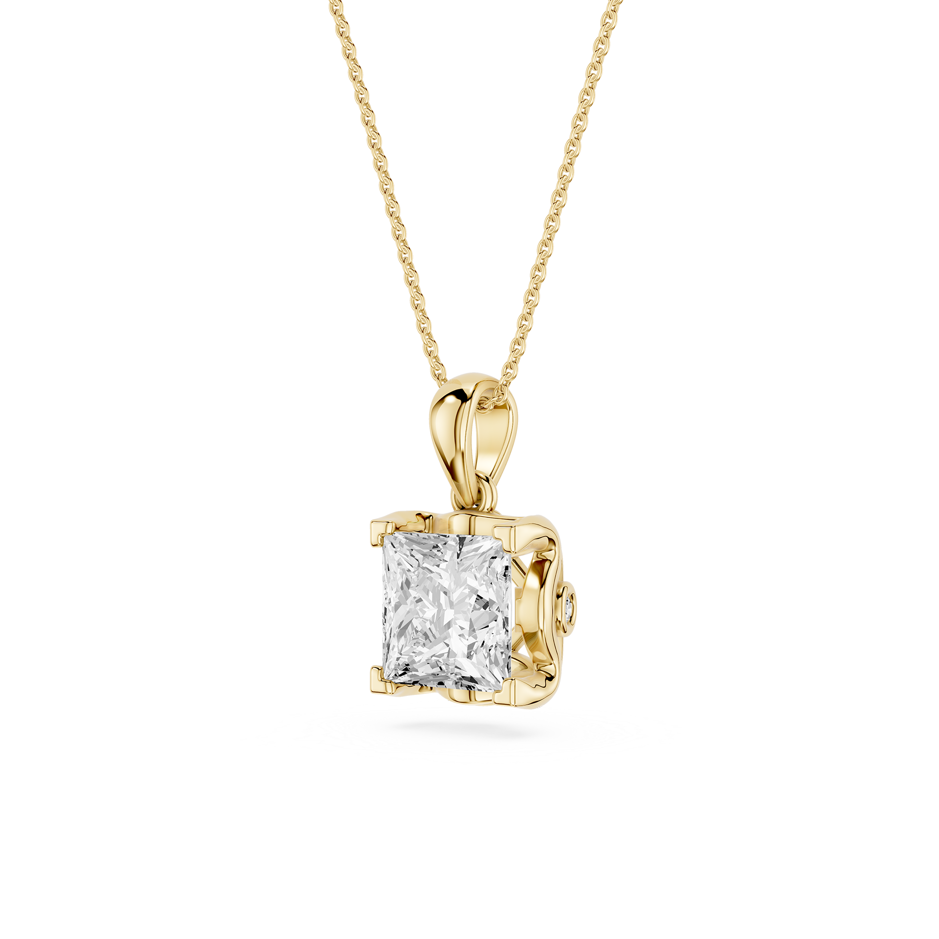 Princess Cut Lab Grown Diamond Solitaire Pendant