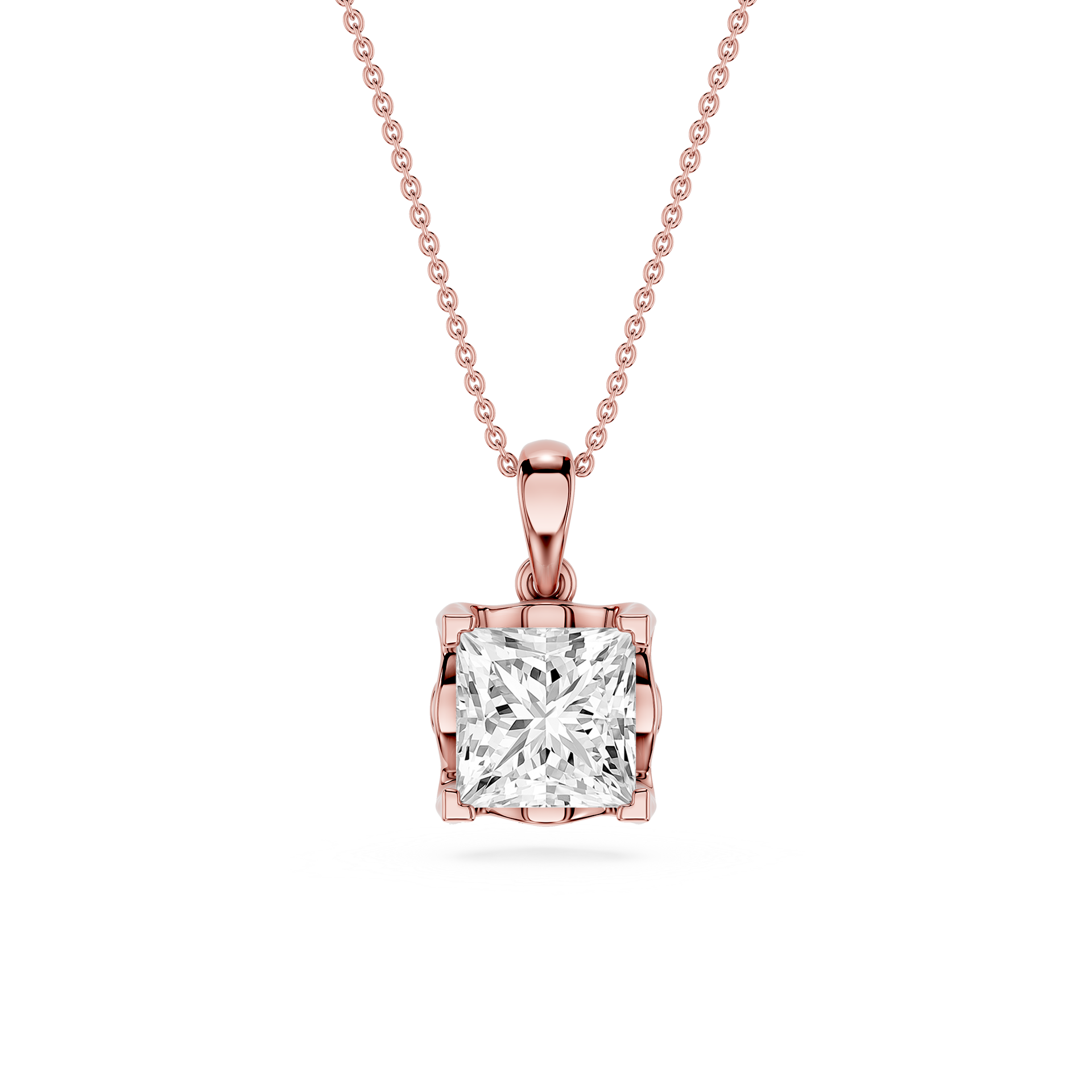 Princess Cut Lab Grown Diamond Solitaire Pendant