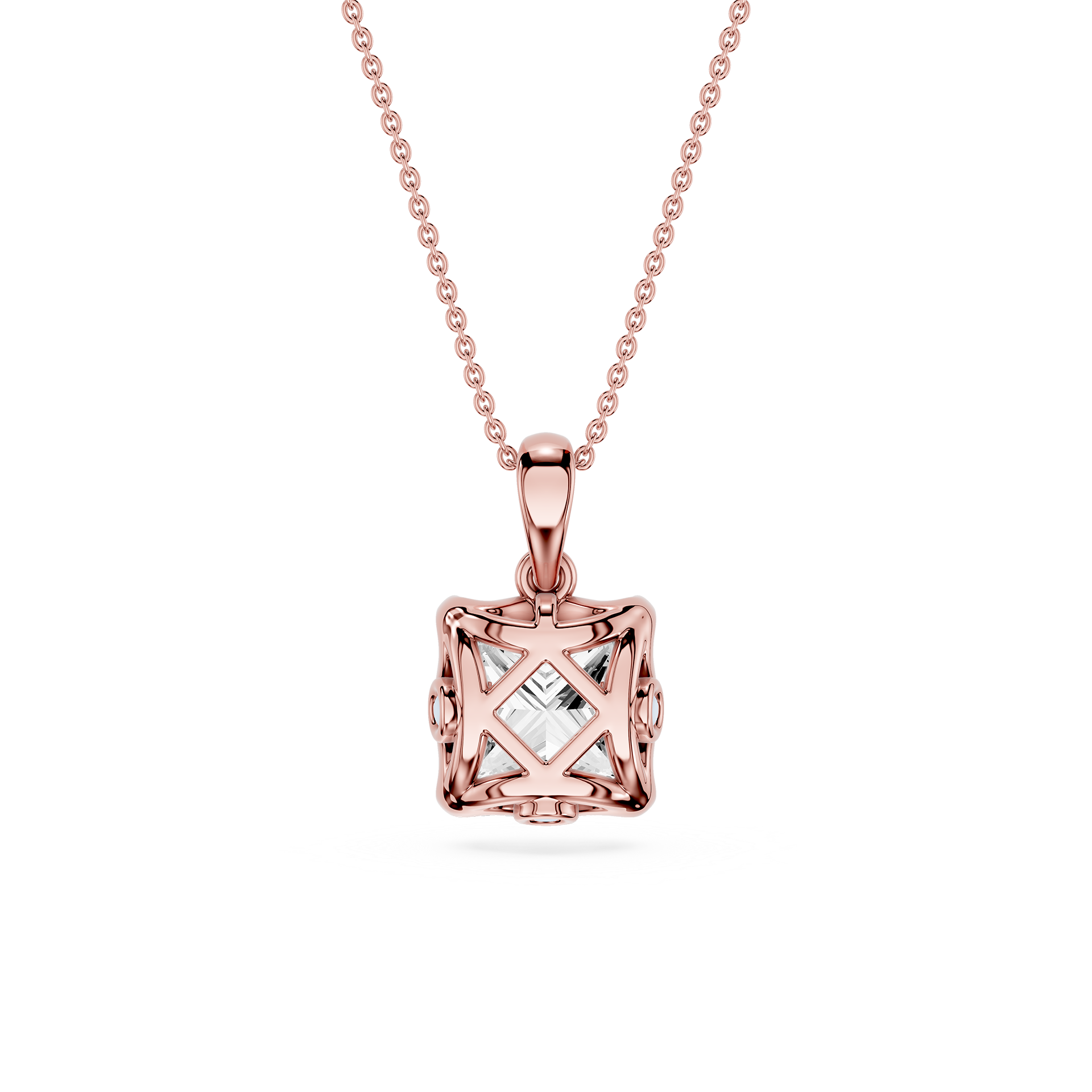 Princess Cut Lab Grown Diamond Solitaire Pendant