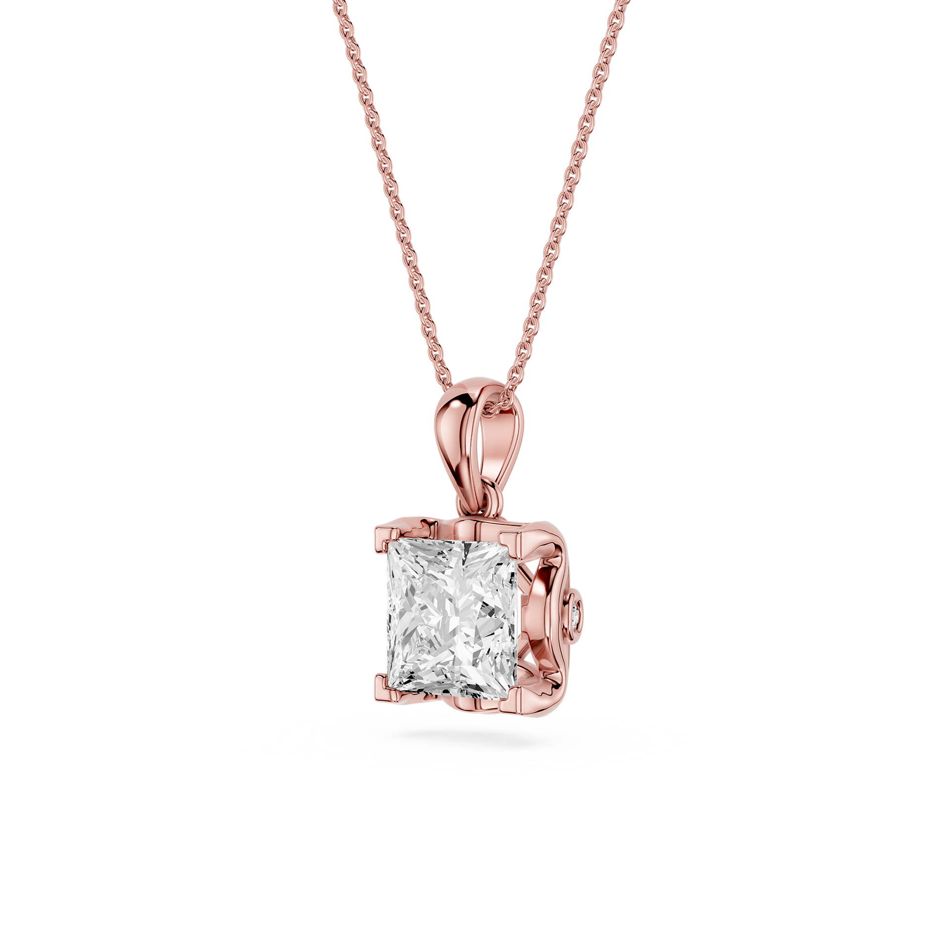 Princess Cut Lab Grown Diamond Solitaire Pendant