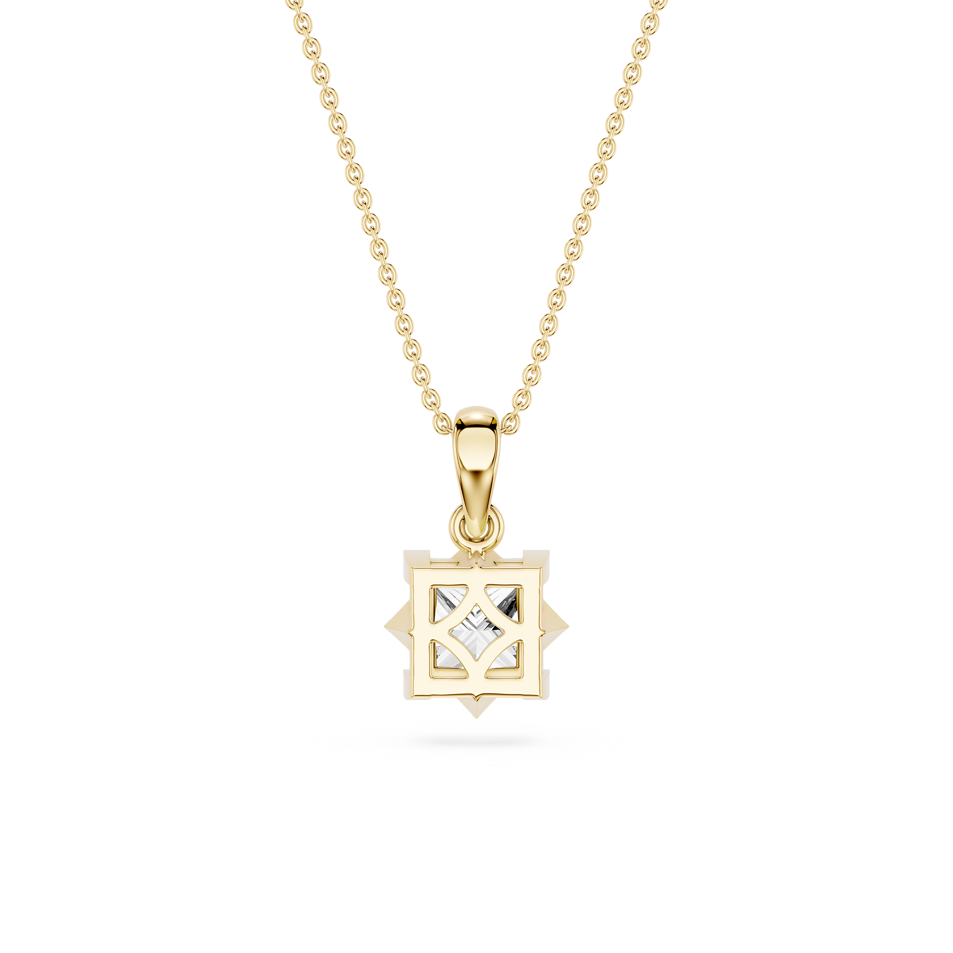 Princess Cut Lab Grown Diamond Solitaire Pendant