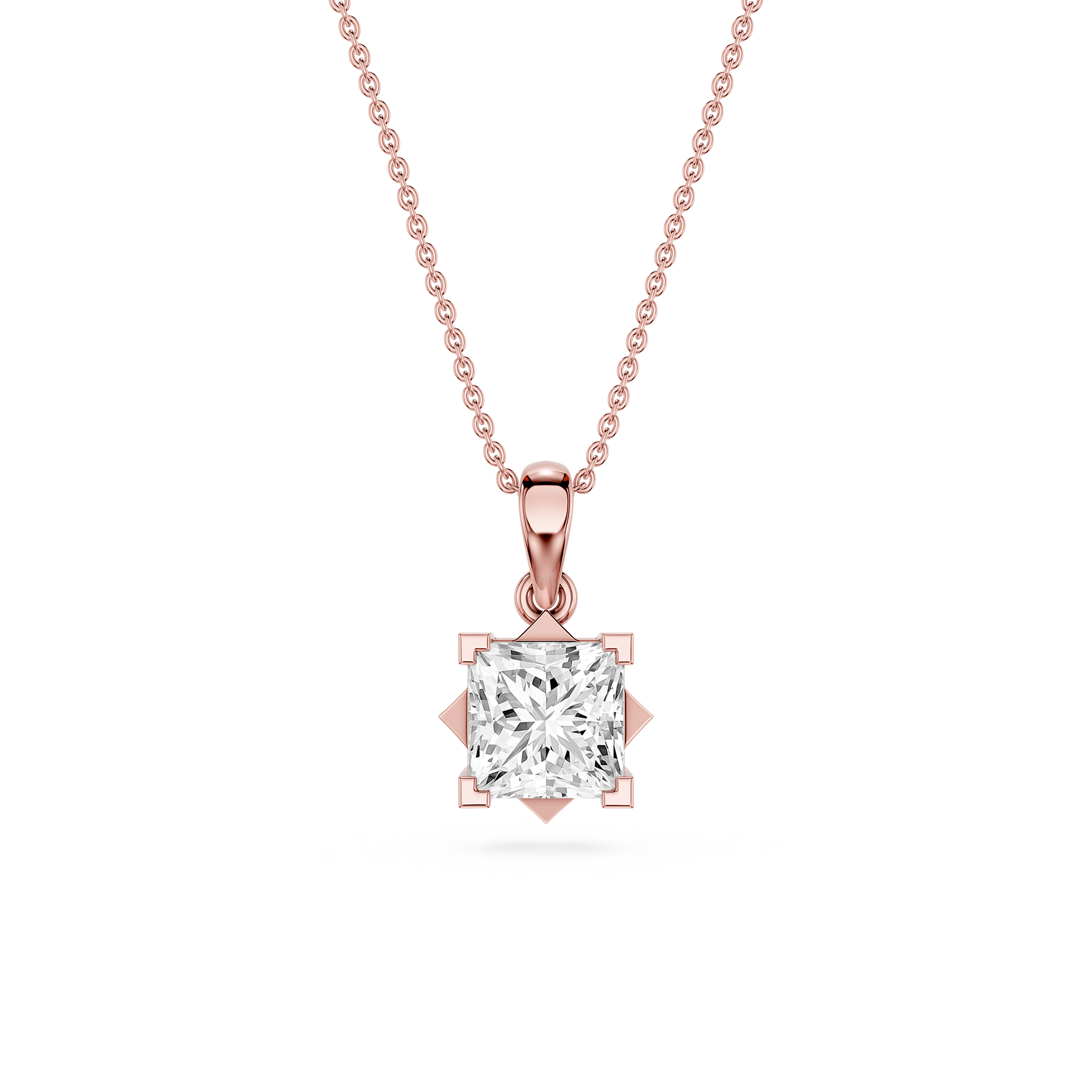 Princess Cut Lab Grown Diamond Solitaire Pendant