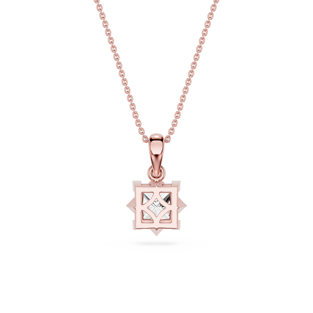 Princess Cut Lab Grown Diamond Solitaire Pendant