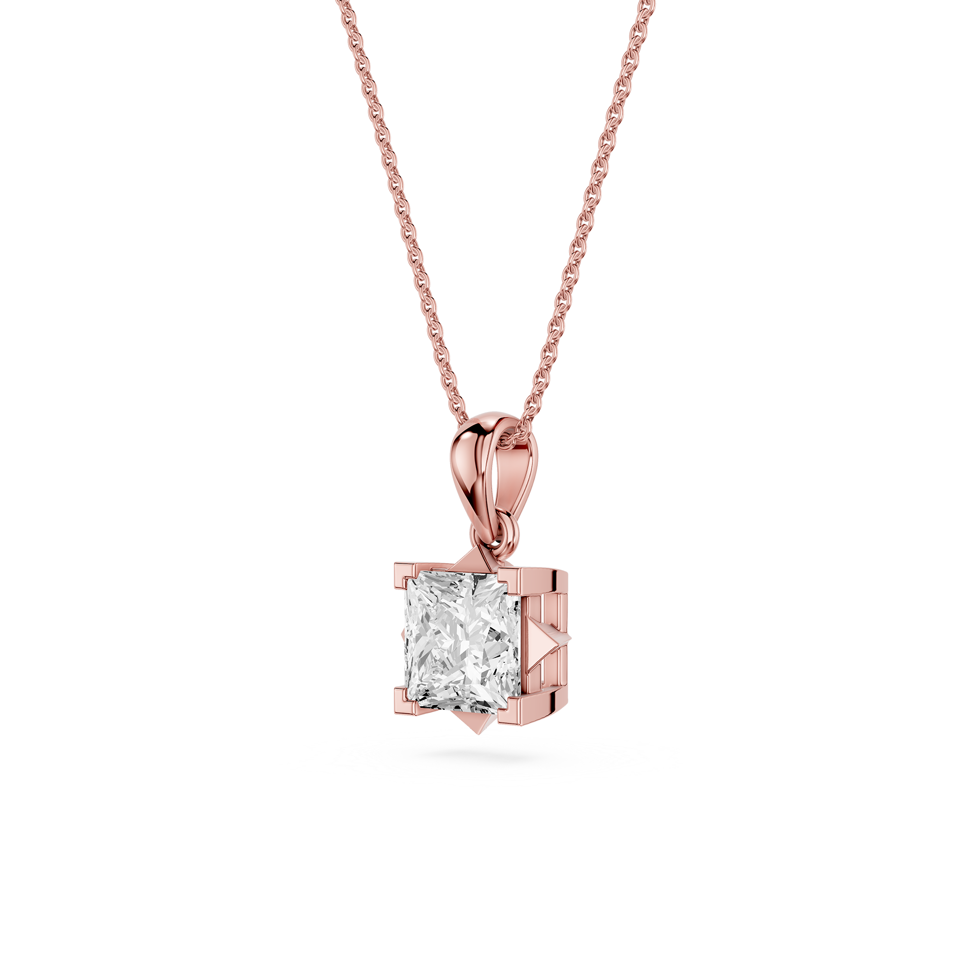 Princess Cut Lab Grown Diamond Solitaire Pendant