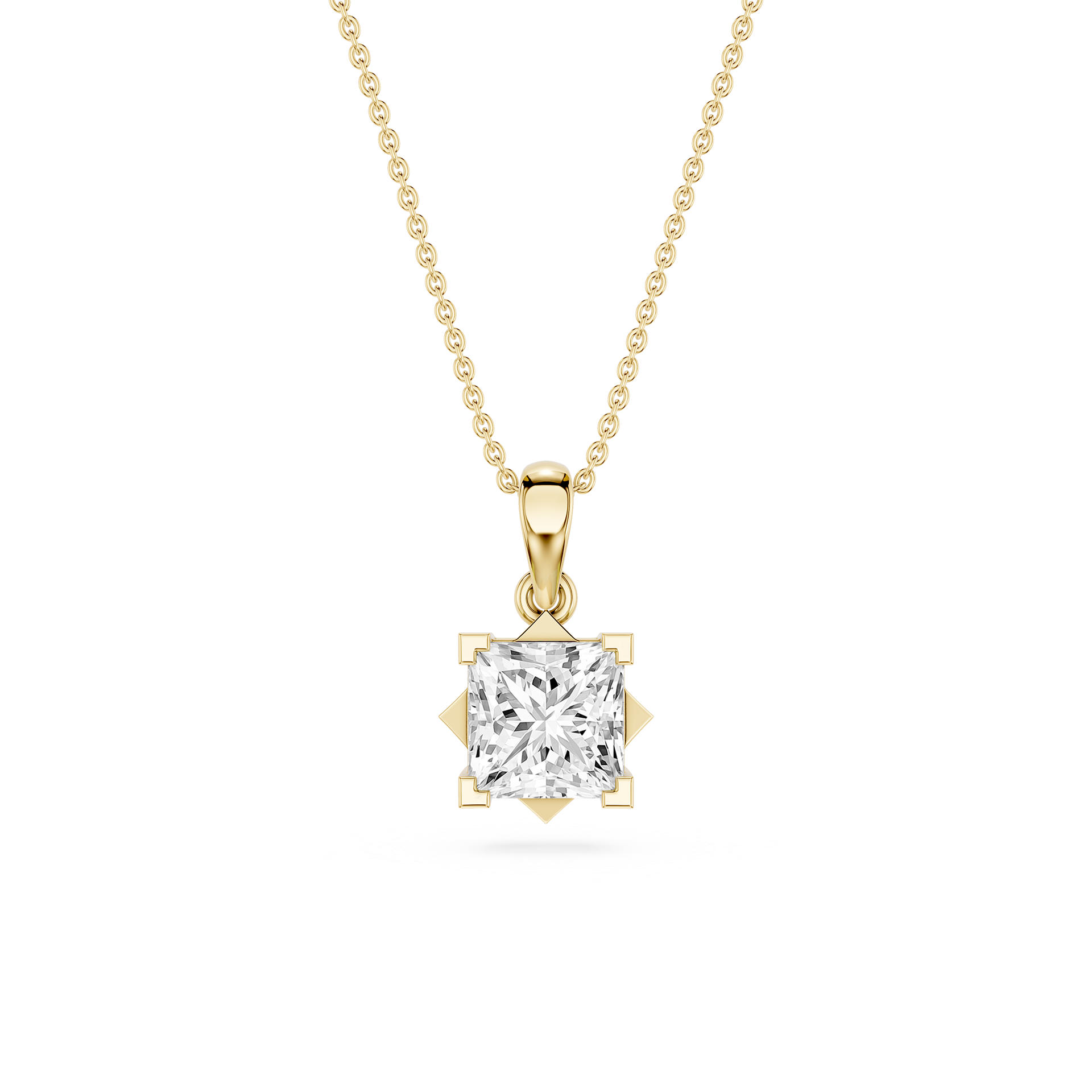 Princess Cut Lab Grown Diamond Solitaire Pendant