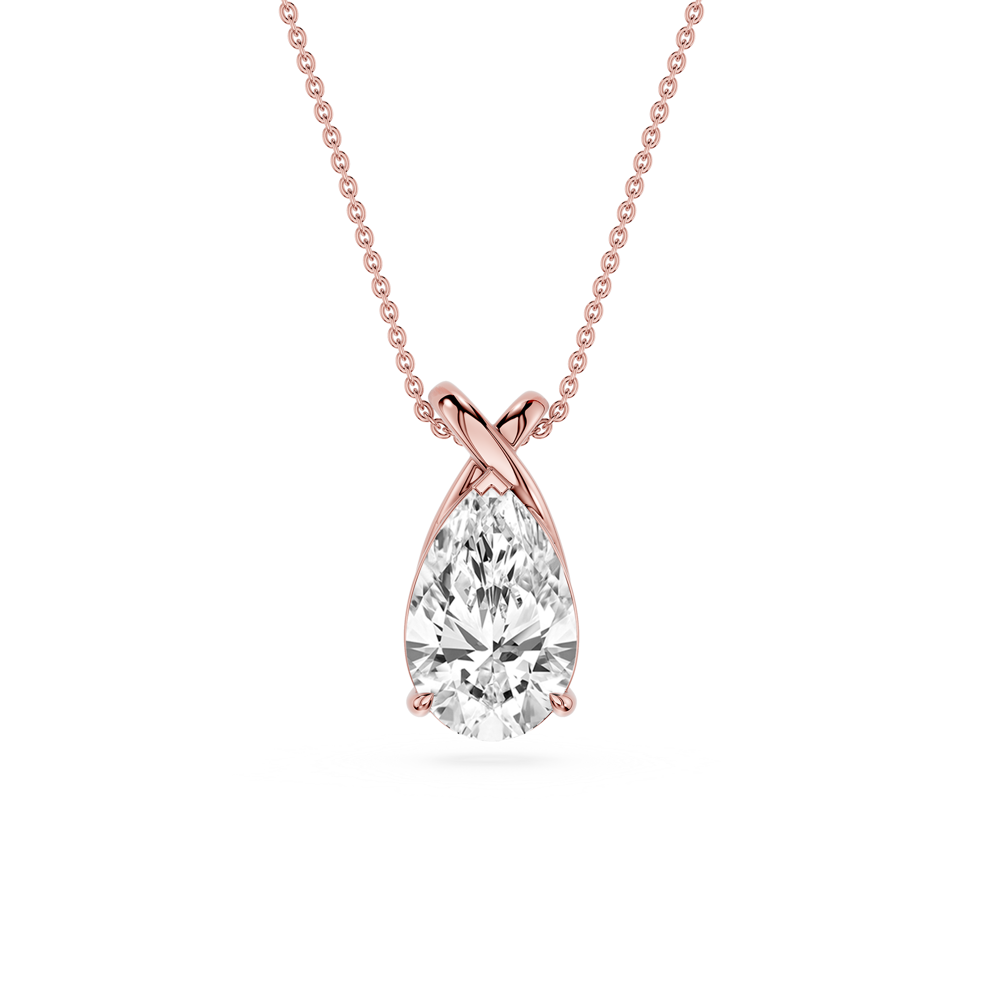 Pear Cut Lab Grown Diamond Twist Pendant