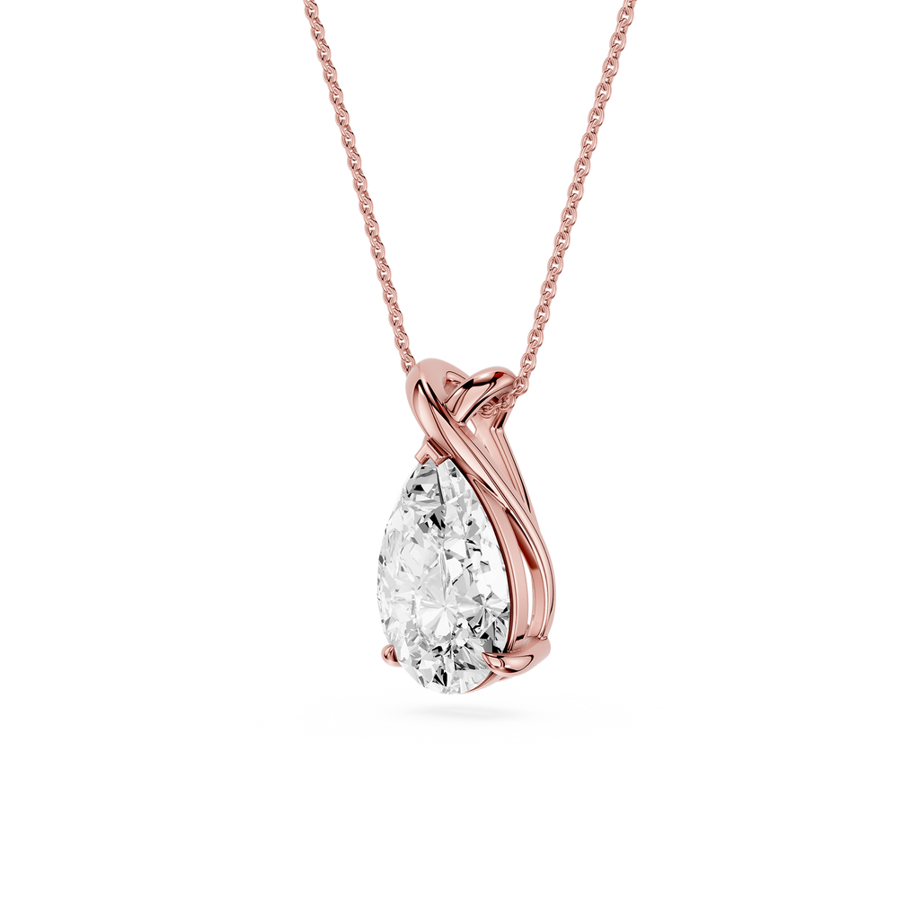 Pear Cut Lab Grown Diamond Twist Pendant
