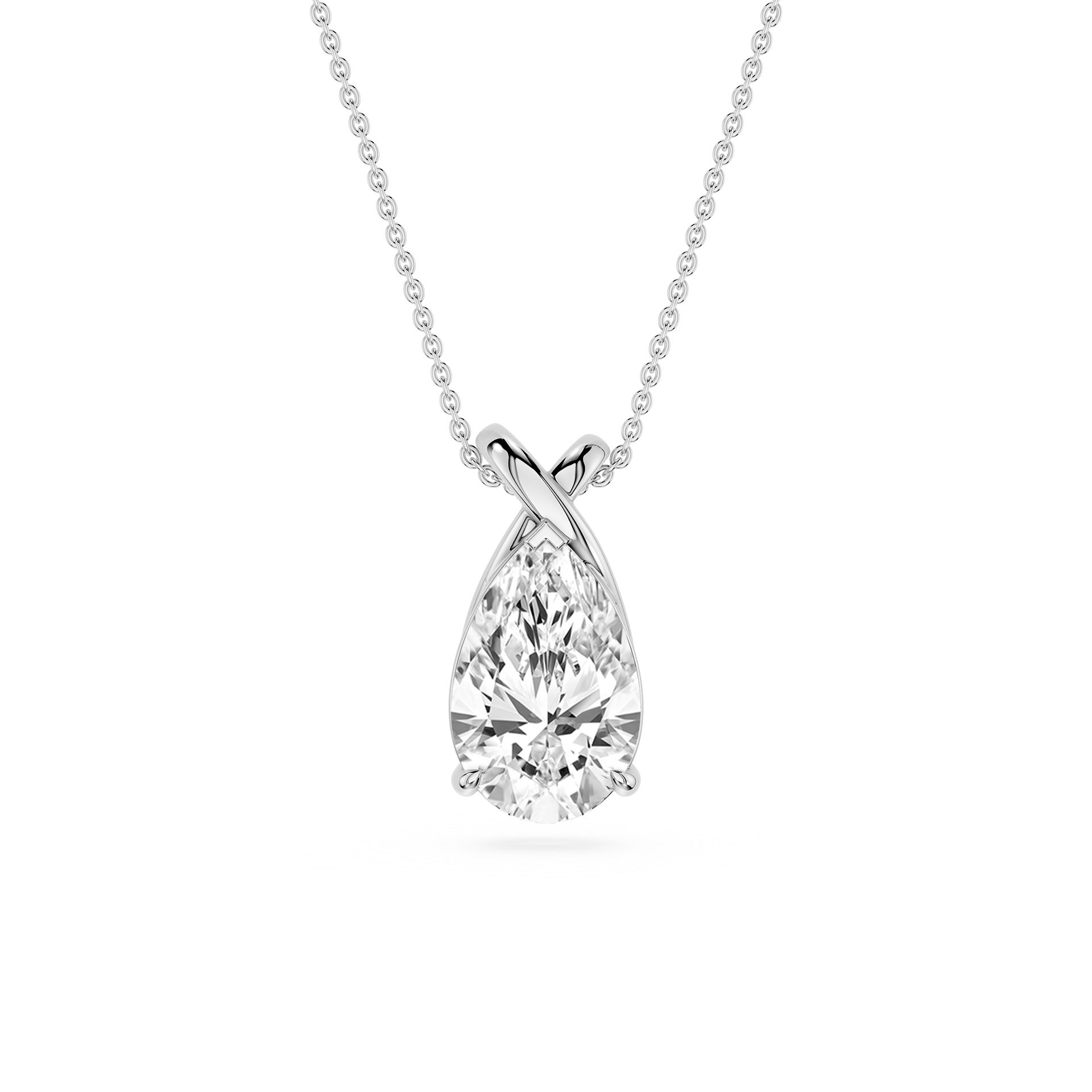 Pear Cut Lab Grown Diamond Twist Pendant