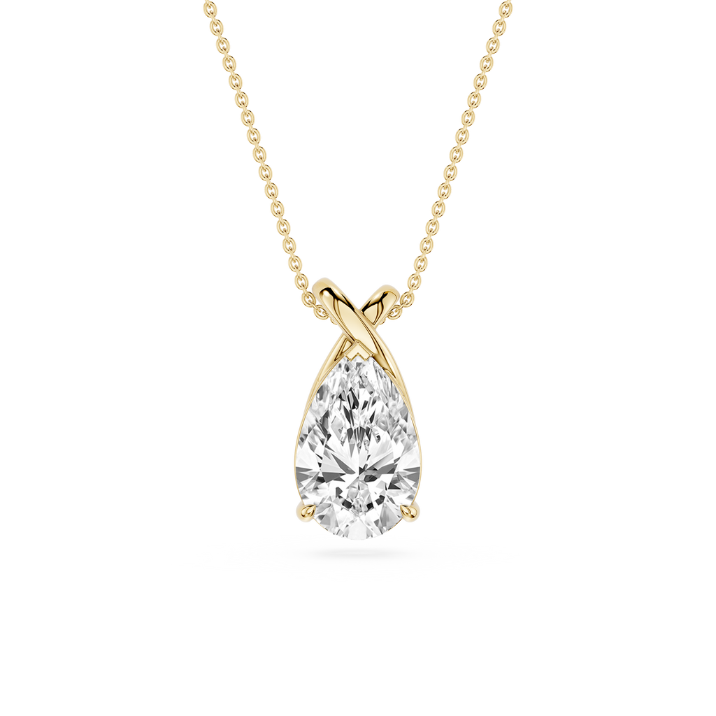 Pear Cut Lab Grown Diamond Twist Pendant