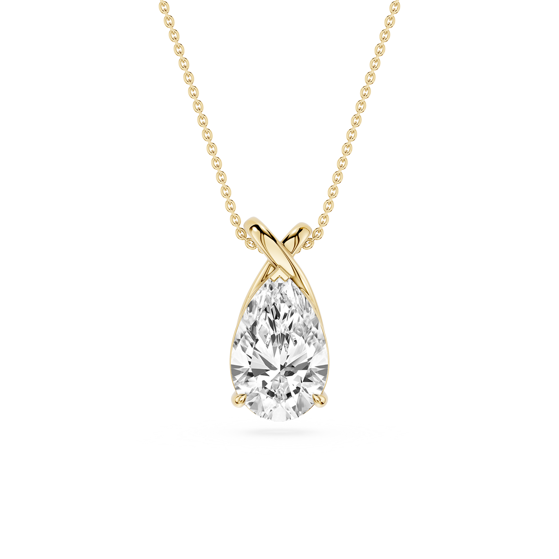 Pear Cut Lab Grown Diamond Twist Pendant