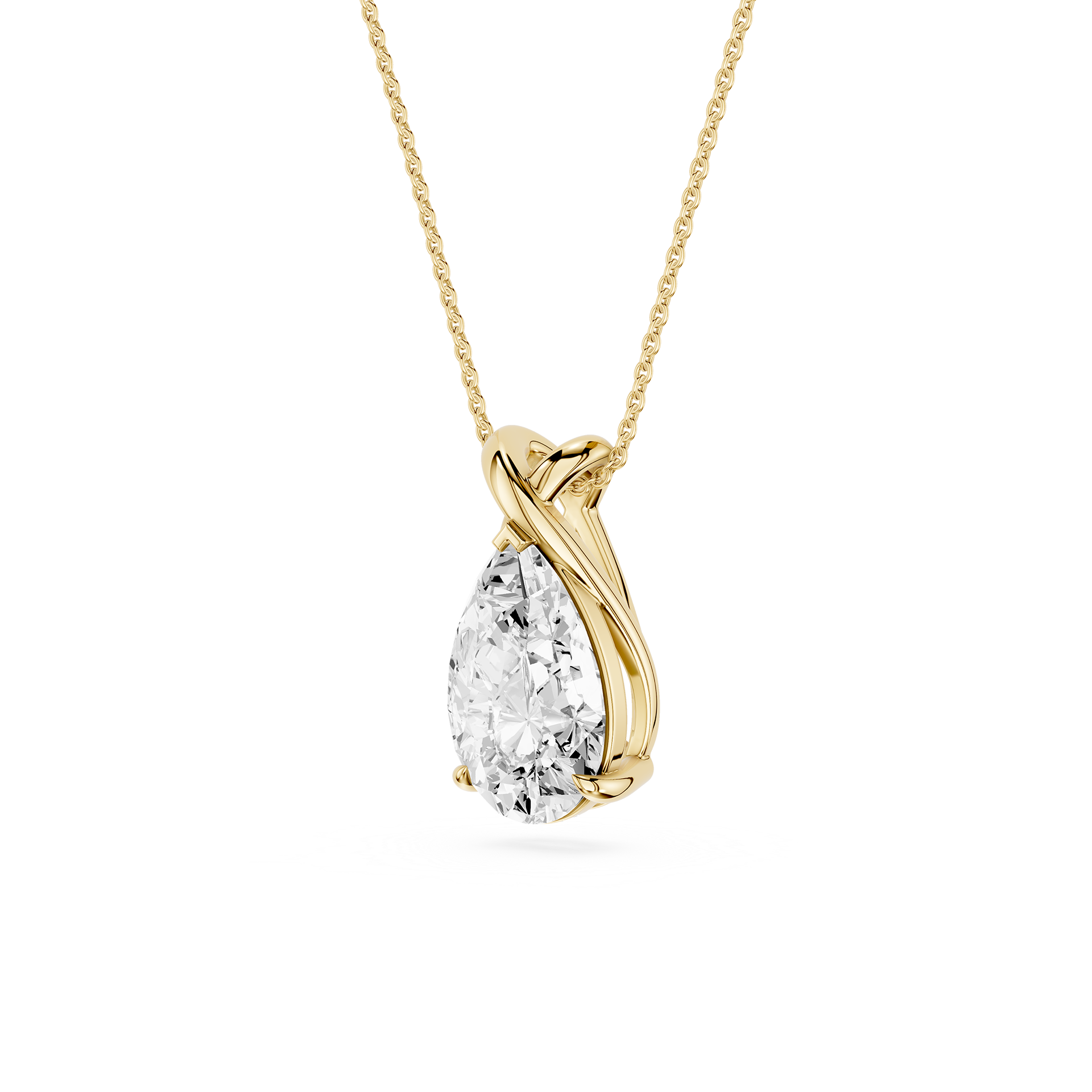 Pear Cut Lab Grown Diamond Twist Pendant