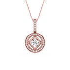 Round Cut Halo Lab Grown Diamond Pendant