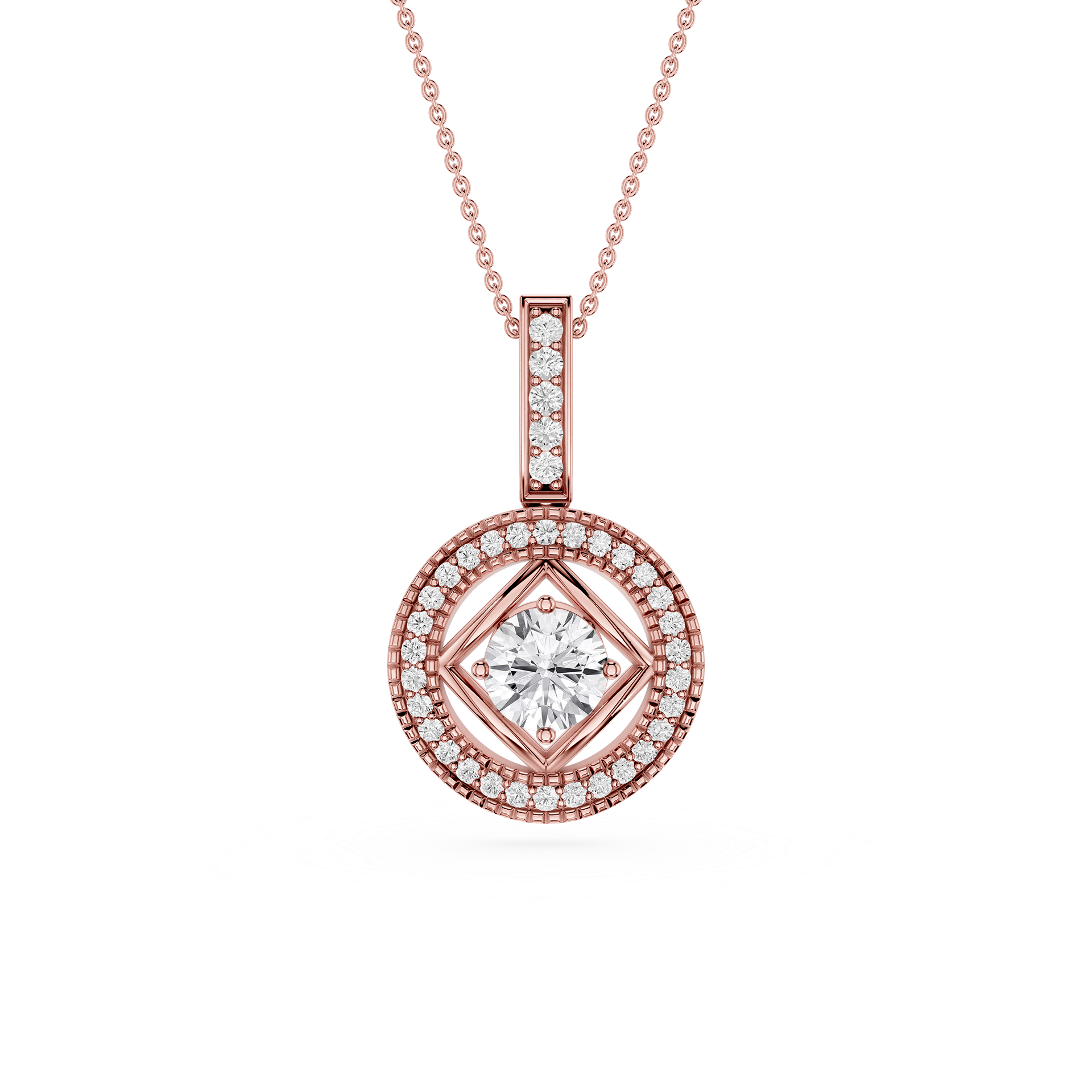 Round Cut Halo Lab Grown Diamond Pendant