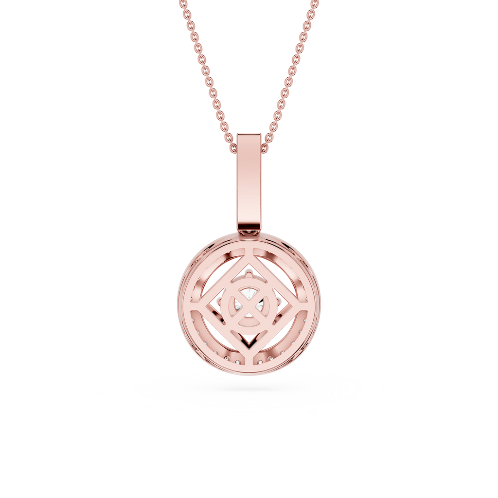 Round Cut Halo Lab Grown Diamond Pendant