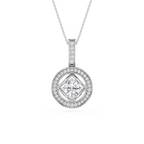 Round Cut Halo Lab Grown Diamond Pendant