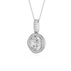 Round Cut Halo Lab Grown Diamond Pendant